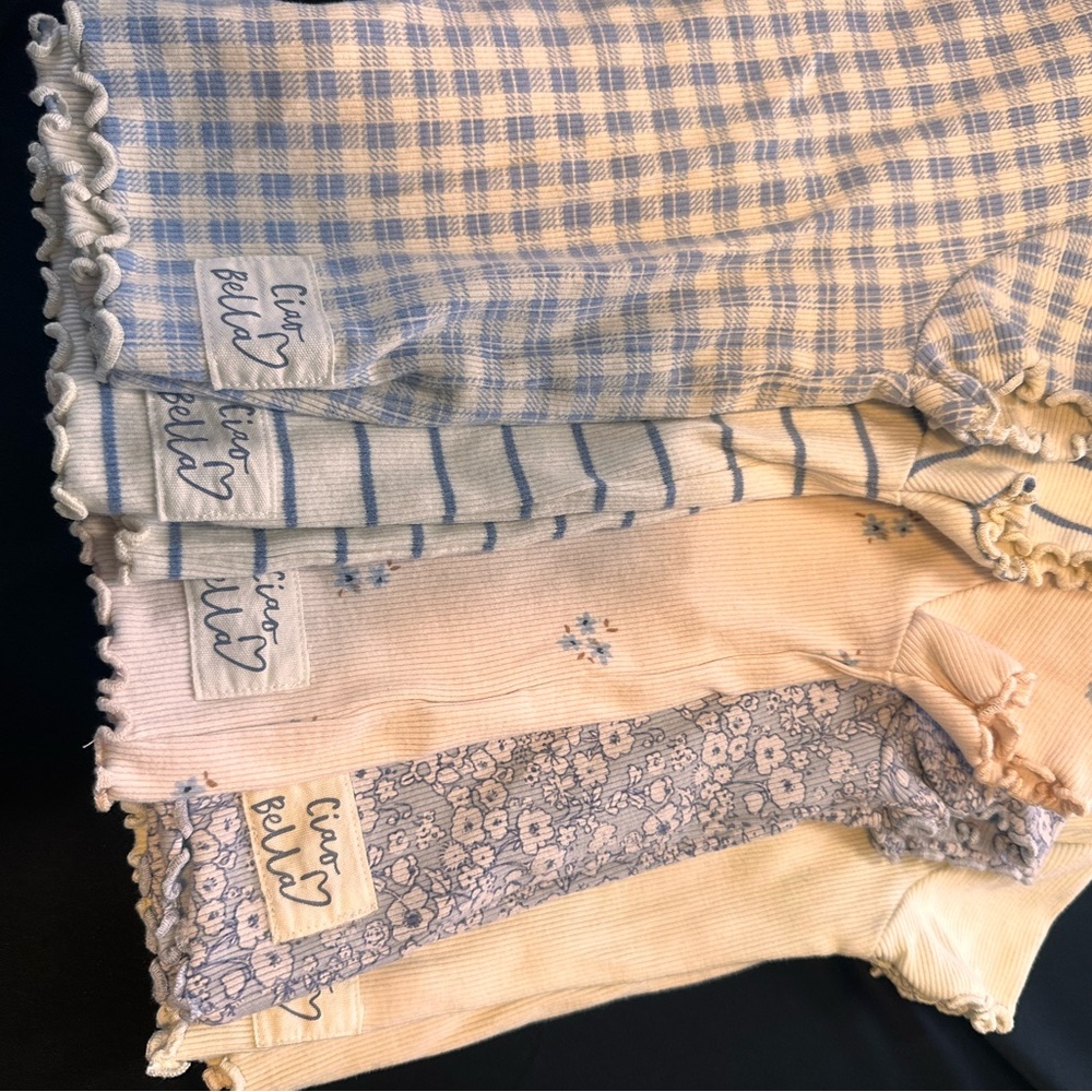 Next Kids Blue and Cream Short Sleeve Tees Set